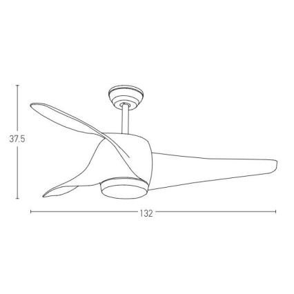 Zambelis 20256 - LED loftventilator LED/15W/230V 3000/4000/6000 kirsebær + fjernbetjening