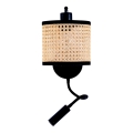Zambelis 20355 - LED Væglampe 1xE27/40W + LED/3W/230V rattan