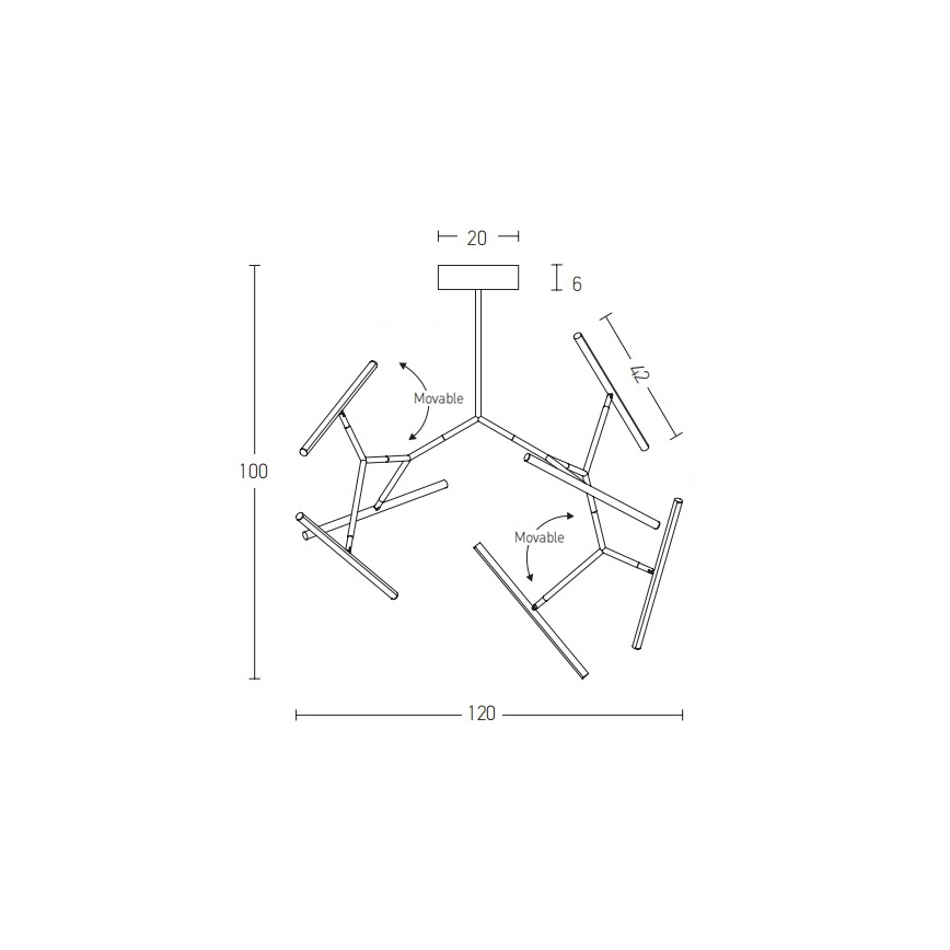 Zambelis 2072 - LED pendellampe dæmpbar LED/68W/230V sort
