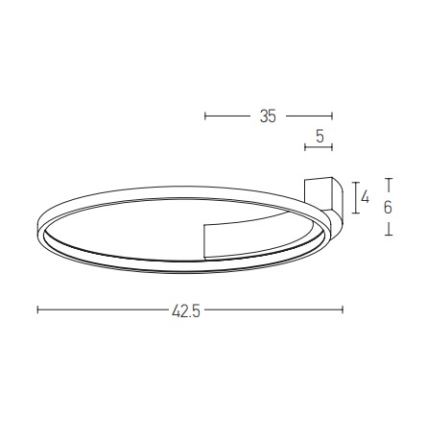 Zambelis 2074 - LED væglampe LED/25W/230V diameter 42,5 cm sort