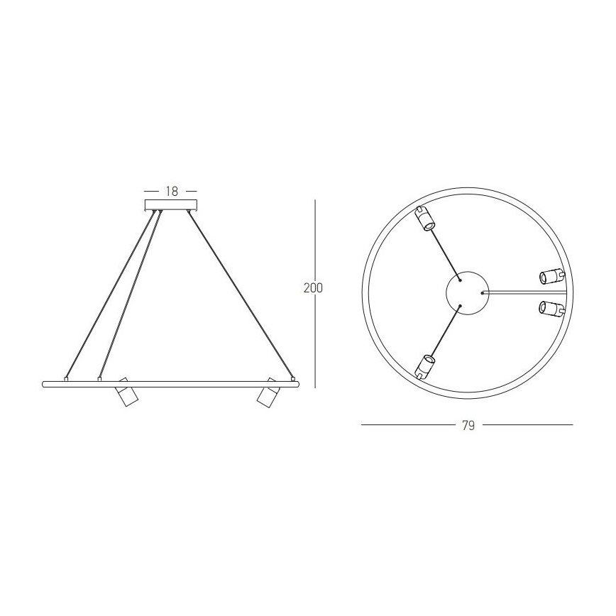 Zambelis 22013 - LED pendel dæmpbar LED/59W/230V diameter 79 cm sort