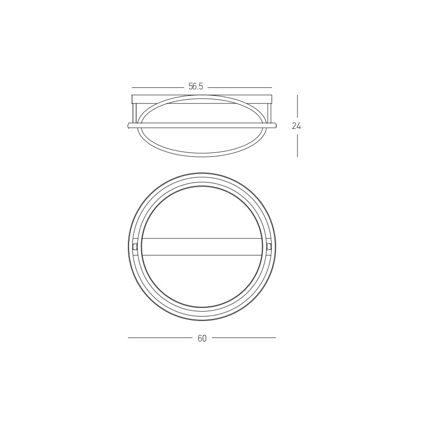 Zambelis 22016 - LED loftlampe dæmpbar LED/56W/230V diameter 60 cm sort