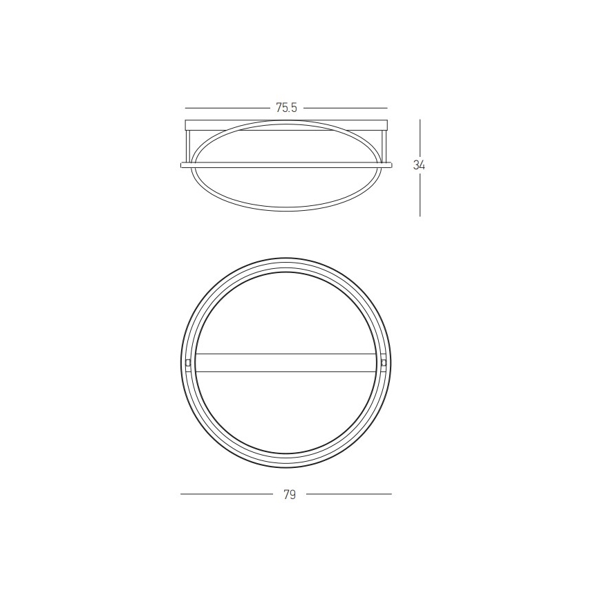 Zambelis 22019 - LED loftlampe dæmpbar LED/80W/230V diameter 79 cm guldfarvet