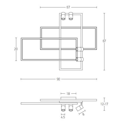 Zambelis 22020 - LED loftlampe dæmpbar LED/52W/230V