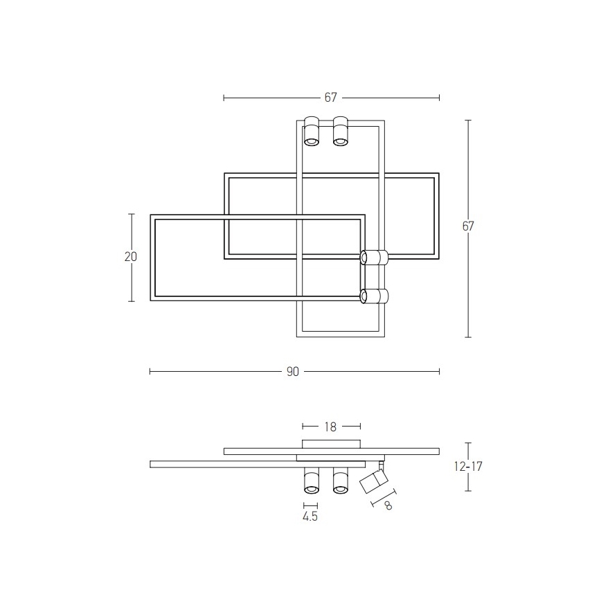 Zambelis 22020 - LED loftlampe dæmpbar LED/52W/230V