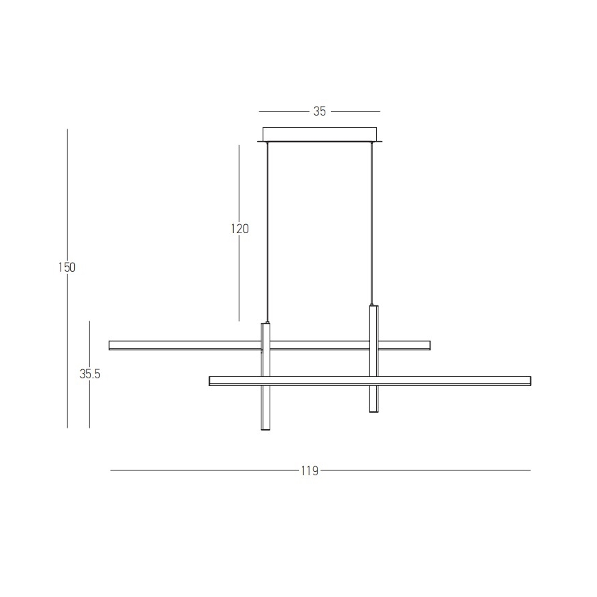 Zambelis 22022 - LED pendel dæmpbar LED/41W/230V guldfarvet