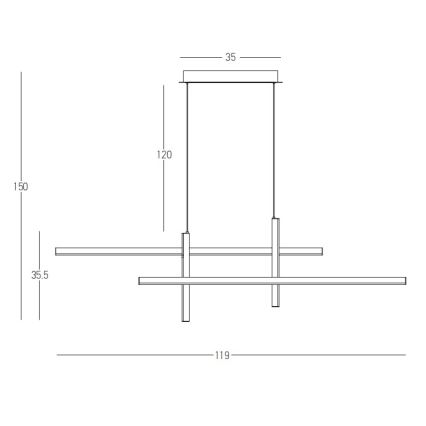 Zambelis 22023 - LED pendel dæmpbar LED/41W/230V sort