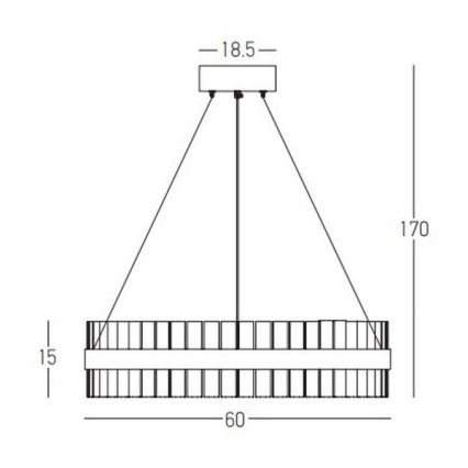 Zambelis 22039 - LED pendel dæmpbar LED/56W/230V guldfarvet