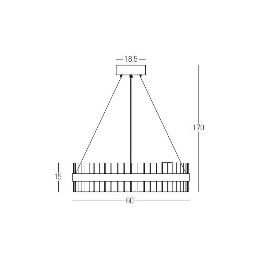 Zambelis 22039 - LED pendel dæmpbar LED/56W/230V guldfarvet