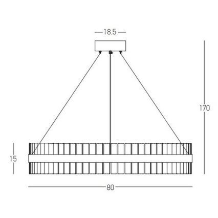 Zambelis 22040 - LED pendel dæmpbar LED/68W/230V guldfarvet