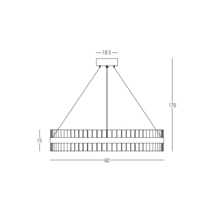 Zambelis 22040 - LED pendel dæmpbar LED/68W/230V guldfarvet