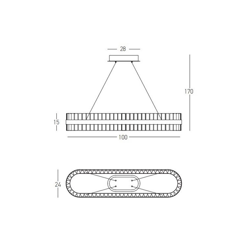 Zambelis 22041 - LED pendel dæmpbar LED/68W/230V guldfarvet