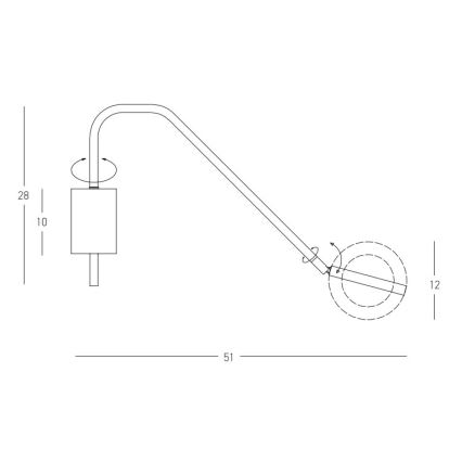 Zambelis 22042 - LED vægspot dæmpbar LED/7W/230V sort