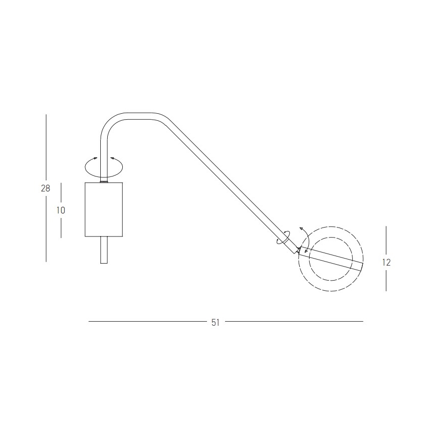 Zambelis 22042 - LED vægspot dæmpbar LED/7W/230V sort
