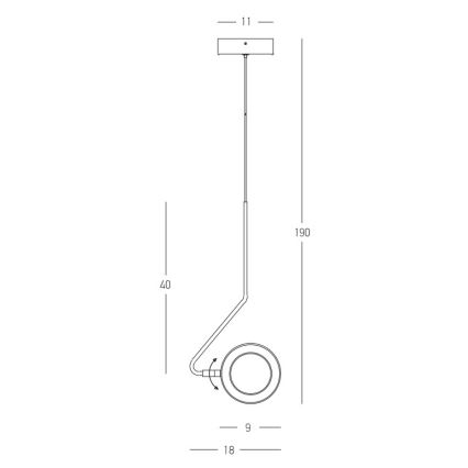 Zambelis 22044 - LED pendel dæmpbar LED/7W/230V CRI90 hvid