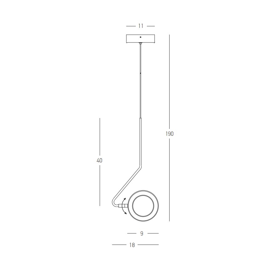 Zambelis 22045 - LED pendel dæmpbar LED/7W/230V CRI90 sort