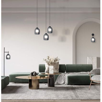 Zambelis 22051 - Pendel med wireophæng 1xG9/5W/230V, Ø 18 cm, sort