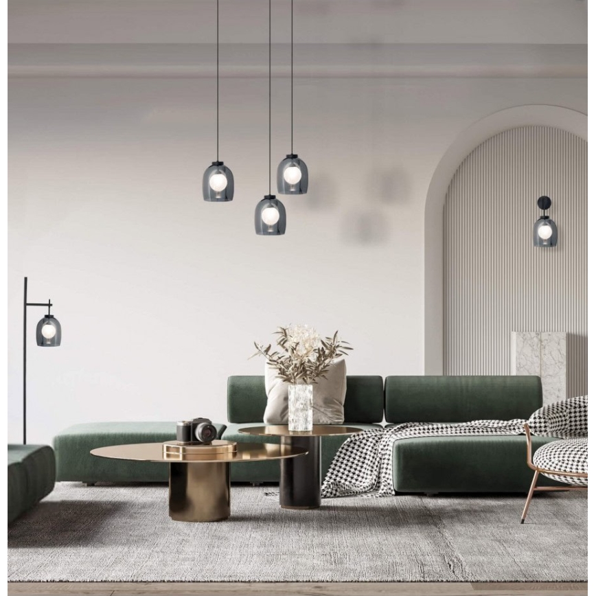 Zambelis 22051 - Pendel med wireophæng 1xG9/5W/230V, Ø 18 cm, sort