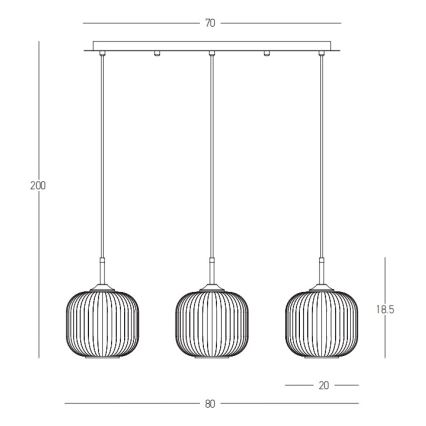 Zambelis 22074 - Pendel 3xE27/40W/230V