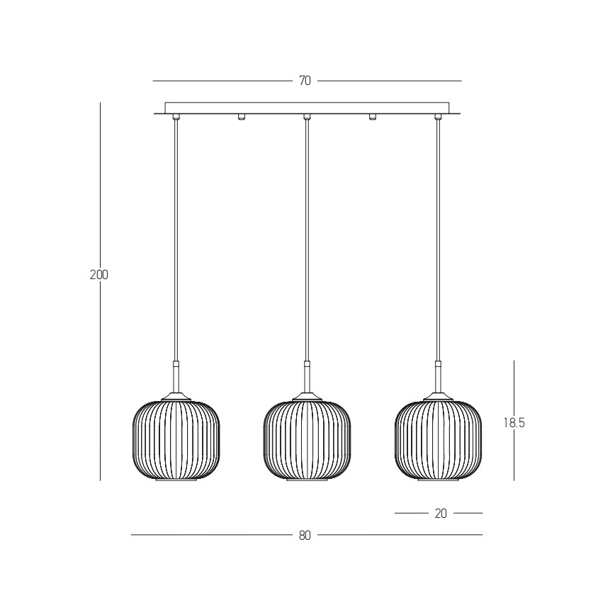 Zambelis 22074 - Pendel 3xE27/40W/230V