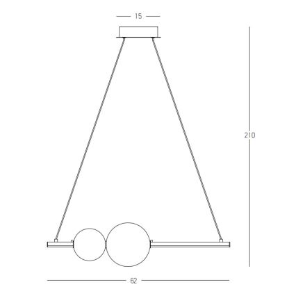 Zambelis 22108 - LED pendel dæmpbar LED/11W/230V guldfarvet