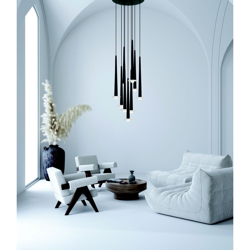 Zambelis 22113 - LED dæmpbar loftlampe på kabel 9xLED/3W/230V CRI90 sort