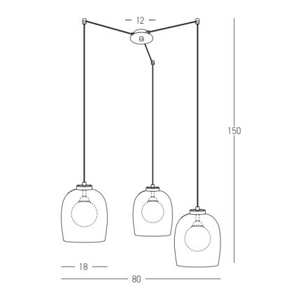 Zambelis 22145 - Pendel 3xG9/5W/230V edderkop sort