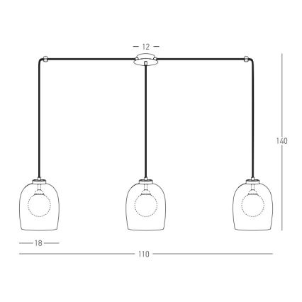 Zambelis 22146 - Pendel 3xG9/5W/230V edderkop sort