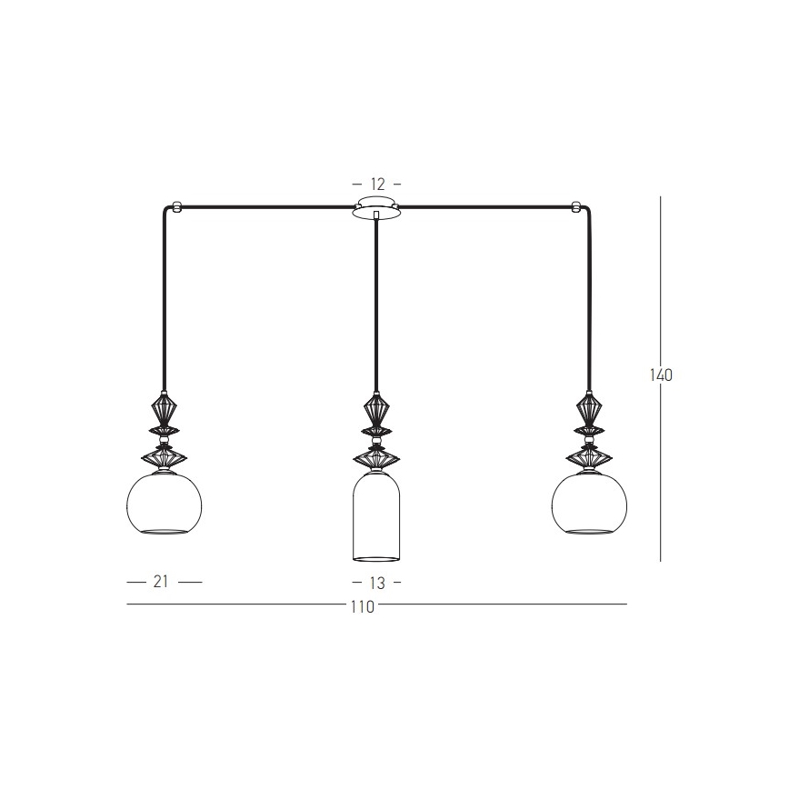 Zambelis 22153 - Pendel 3xE27/40W/230V edderkop keramik