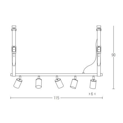 Zambelis 22224 - Pendel 5xGU10/25W/230V