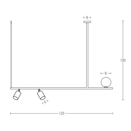 Zambelis 22227 - Pendel 2xGU10/25W+G9/9W/230V