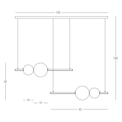 Zambelis 22234 - LED pendel dæmpbar LED/22W/230V sort