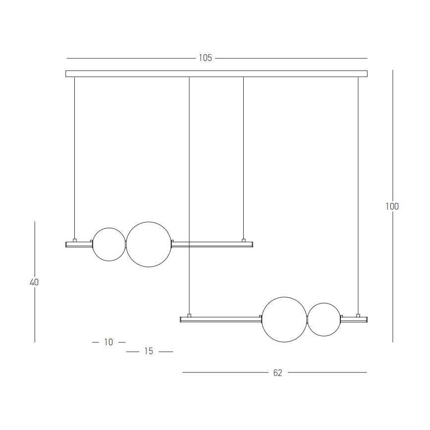 Zambelis 22234 - LED pendel dæmpbar LED/22W/230V sort
