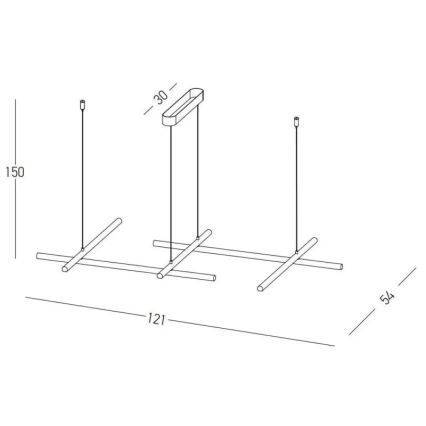 Zambelis 22242 - LED pendel dæmpbar LED/50W/230V guldfarvet