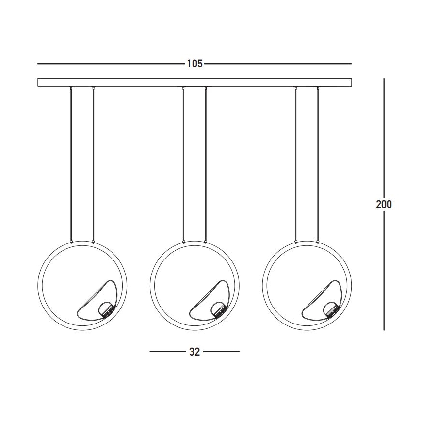 Zambelis 23029 - LED pendel dæmpbar 3xLED/7W/230V 3000K guldfarvet