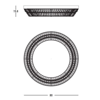 Zambelis 23049 - LED Loftlampe i krystal dæmpbar LED/55W/230V CRI 90 3000K diameter 80 cm messing