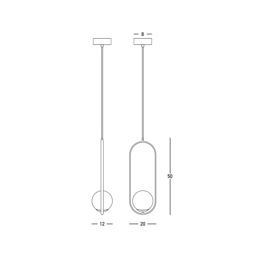 Zambelis 23135 - Pendel 1xG9/7W/230V 12x20 cm guldfarvet