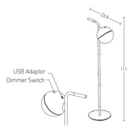 Zambelis E232 - LED udendørslampe dæmpbar LED/1,5W/5V IP54 sort