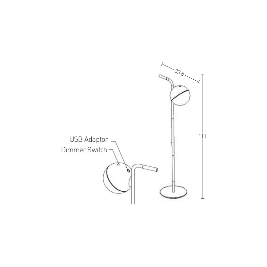 Zambelis E232 - LED udendørslampe dæmpbar LED/1,5W/5V IP54 sort