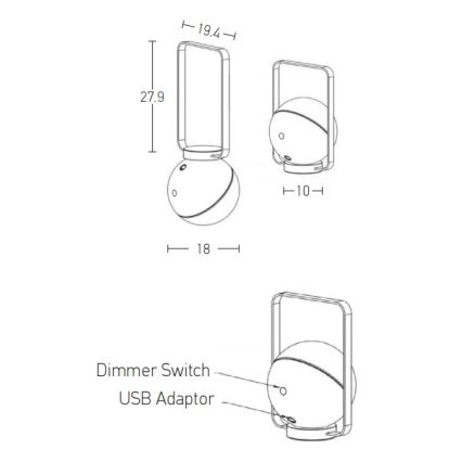 Zambelis E234 - LED udendørslampe dæmpbar LED/1,5W/3,7V 2600 mAh IP44 hvid