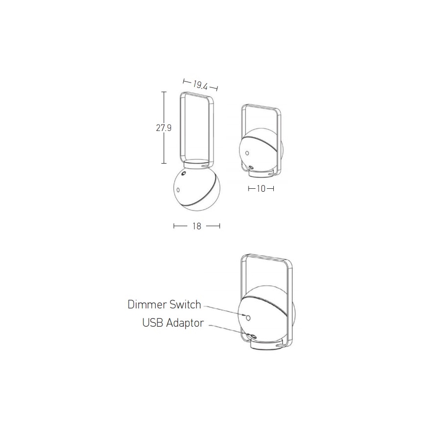 Zambelis E234 - LED udendørslampe dæmpbar LED/1,5W/3,7V 2600 mAh IP44 hvid