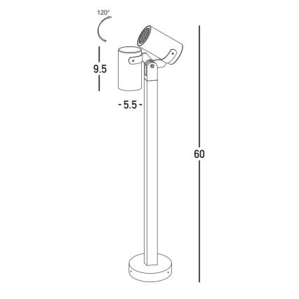 Zambelis E325 - Udendørslampe 1xGU10/15W/230V IP54 antracit