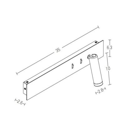 Zambelis H52 - LED væglampe LED/3W + LED/10W/230V hvid