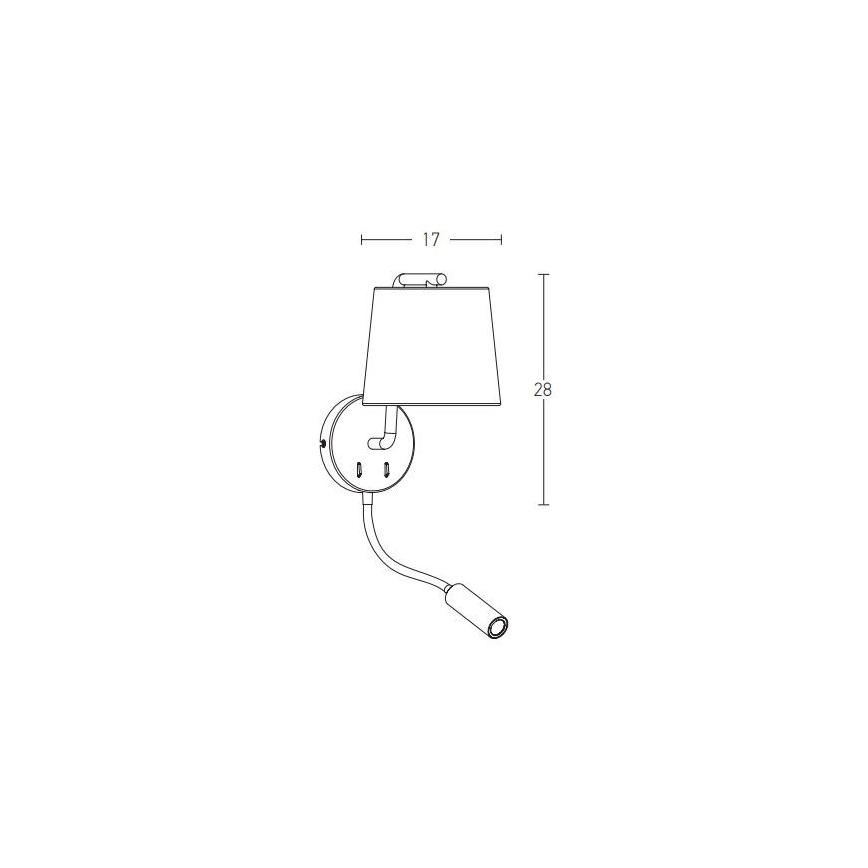 Zambelis H57 - LED fleksibelt lys LED/3W + 1xE27/40W/230V sort