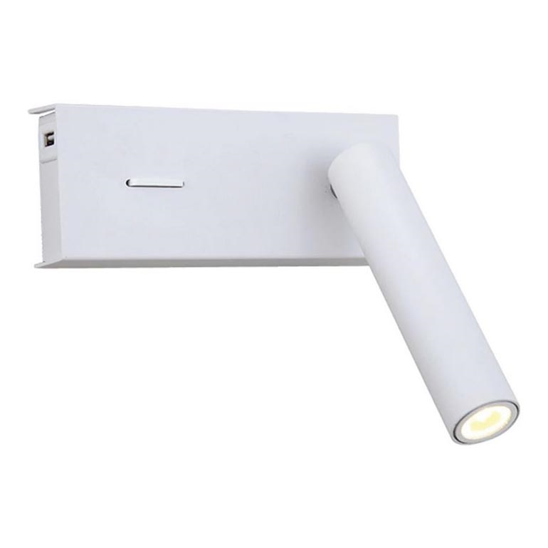 Zambelis H74 - LED væglampe LED/3W/230V USB hvid