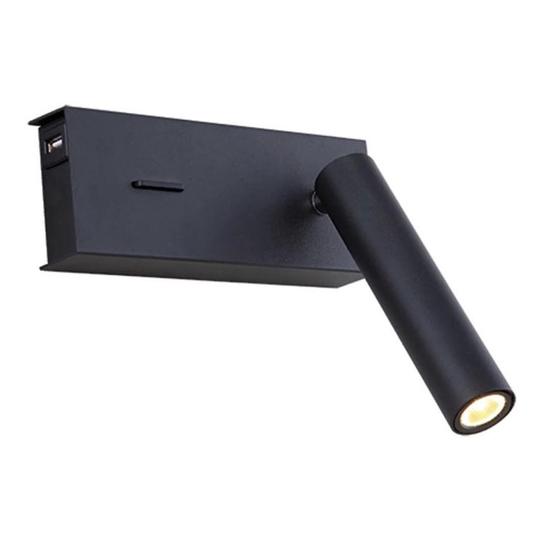 Zambelis H75 - LED væglampe LED/3W/230V USB sort