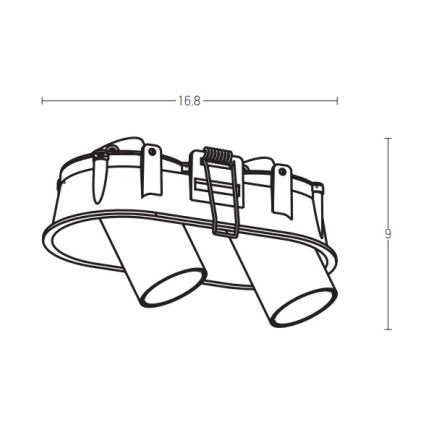 Zambelis Z11207-B - LED Indbygningsspot 2xLED/7W/230V CRI90 sort