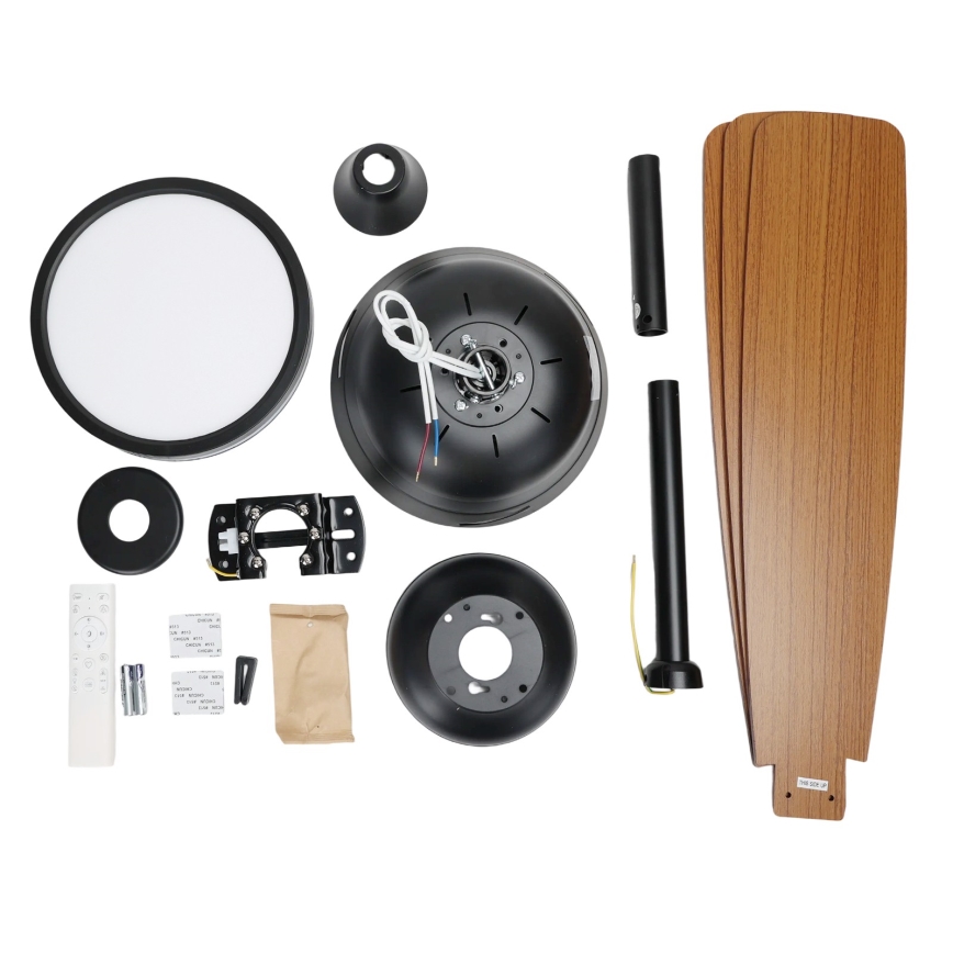 ZEVENTI - LED-dæmpbar loftventilator ULUWATU LED/20W/230V 2700-6500K 132 cm brun + fjernbetjening