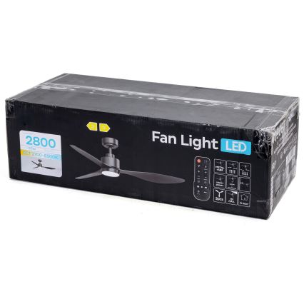 ZEVENTI - Dæmpbar LED-loftventilator ULUWATU LED/20W/230V 2700-6500K 132 cm sort + fjernbetjening