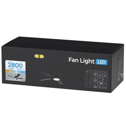 ZEVENTI - LED-dæmpbar loftventilator WAIKIKI LED/20W/230V 2700-6500K 132 cm sort + fjernbetjening